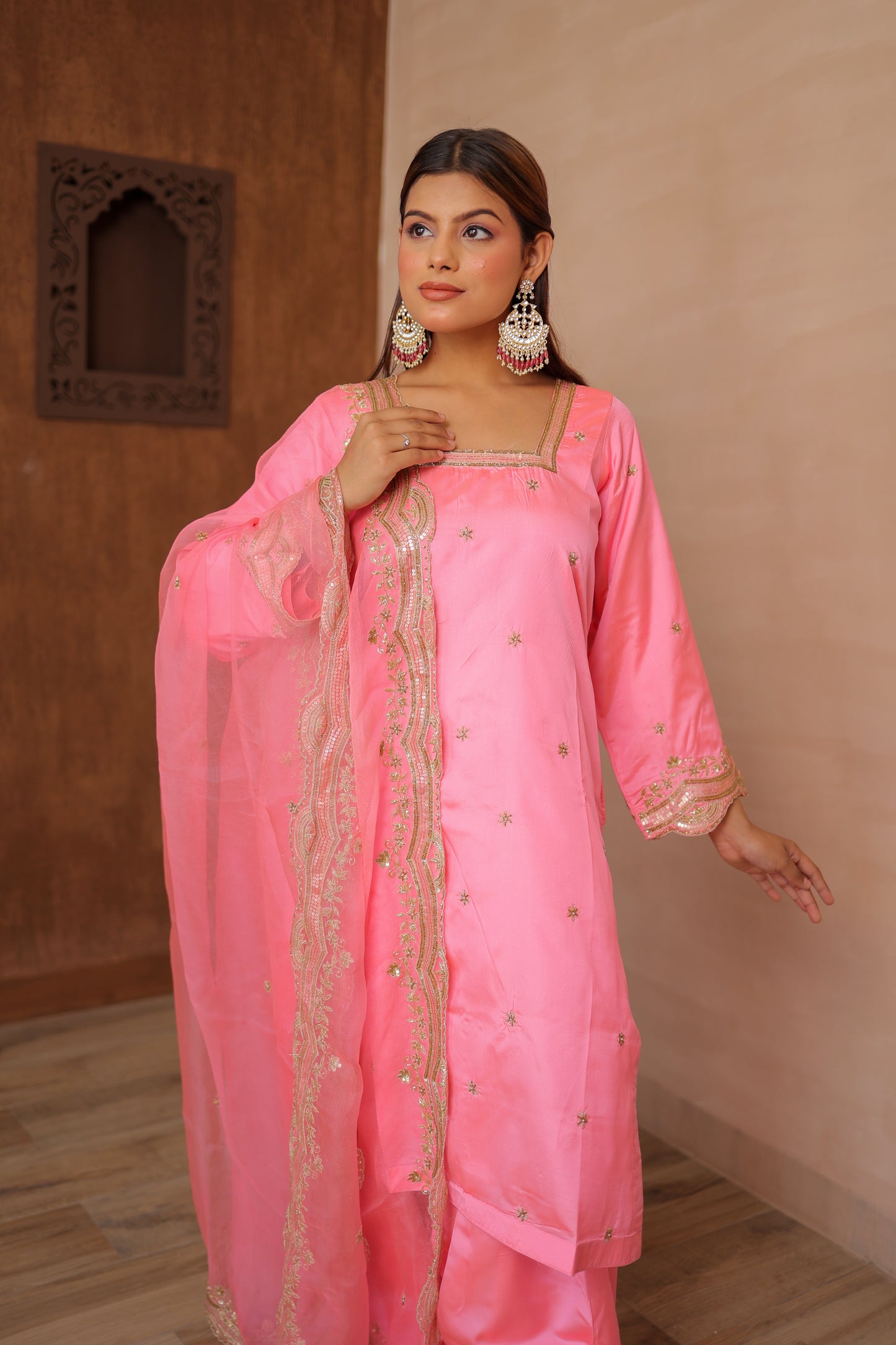 Rose Pink Patiala Set