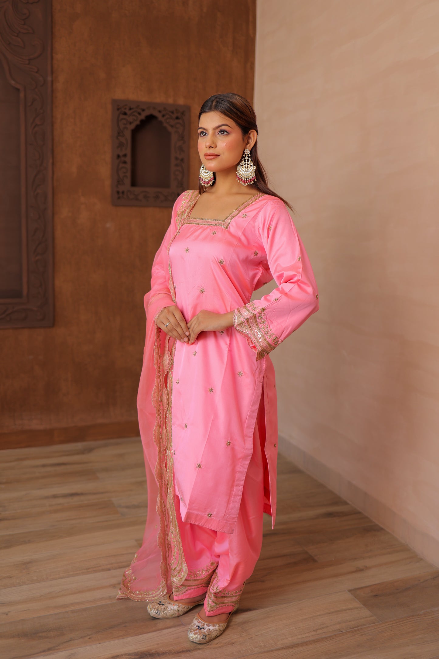 Rose Pink Patiala Set