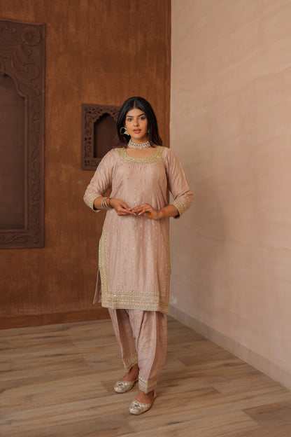 Wheat Beige Straight Suit