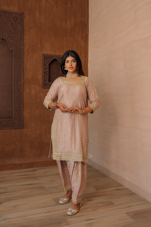 Wheat Beige Straight Suit