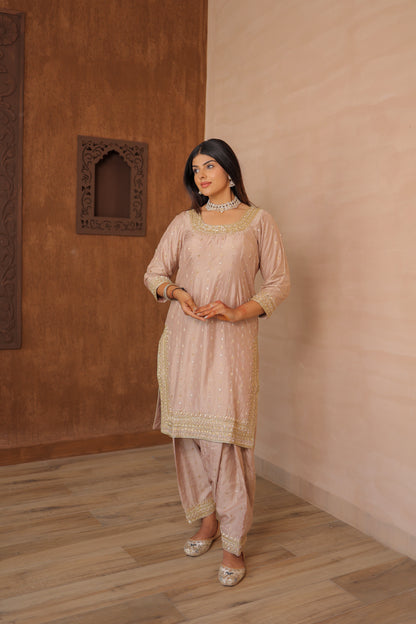 Wheat Beige Straight Suit