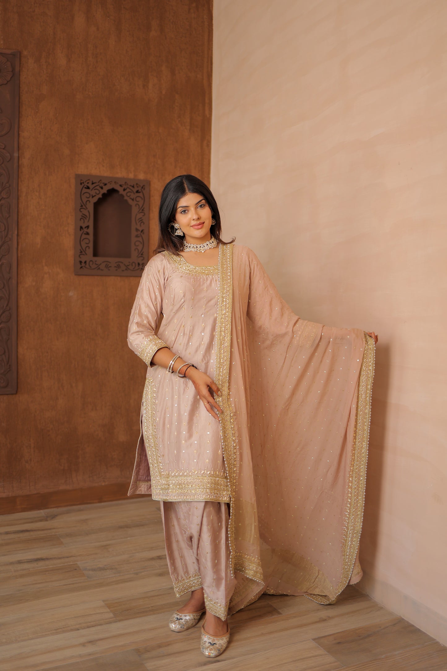 Wheat Beige Straight Suit