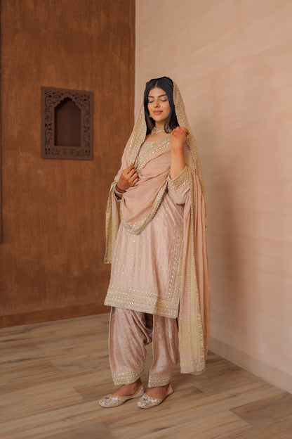 Wheat Beige Straight Suit
