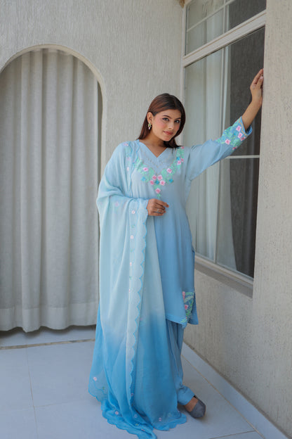 Sky Blue Pant Suit