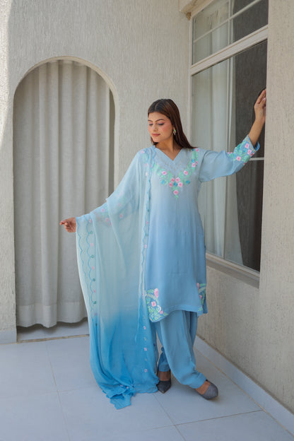 Sky Blue Pant Suit