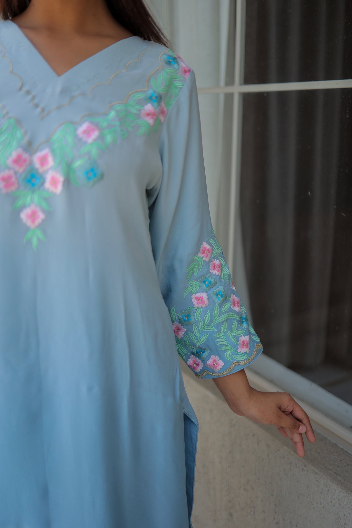 Sky Blue Pant Suit