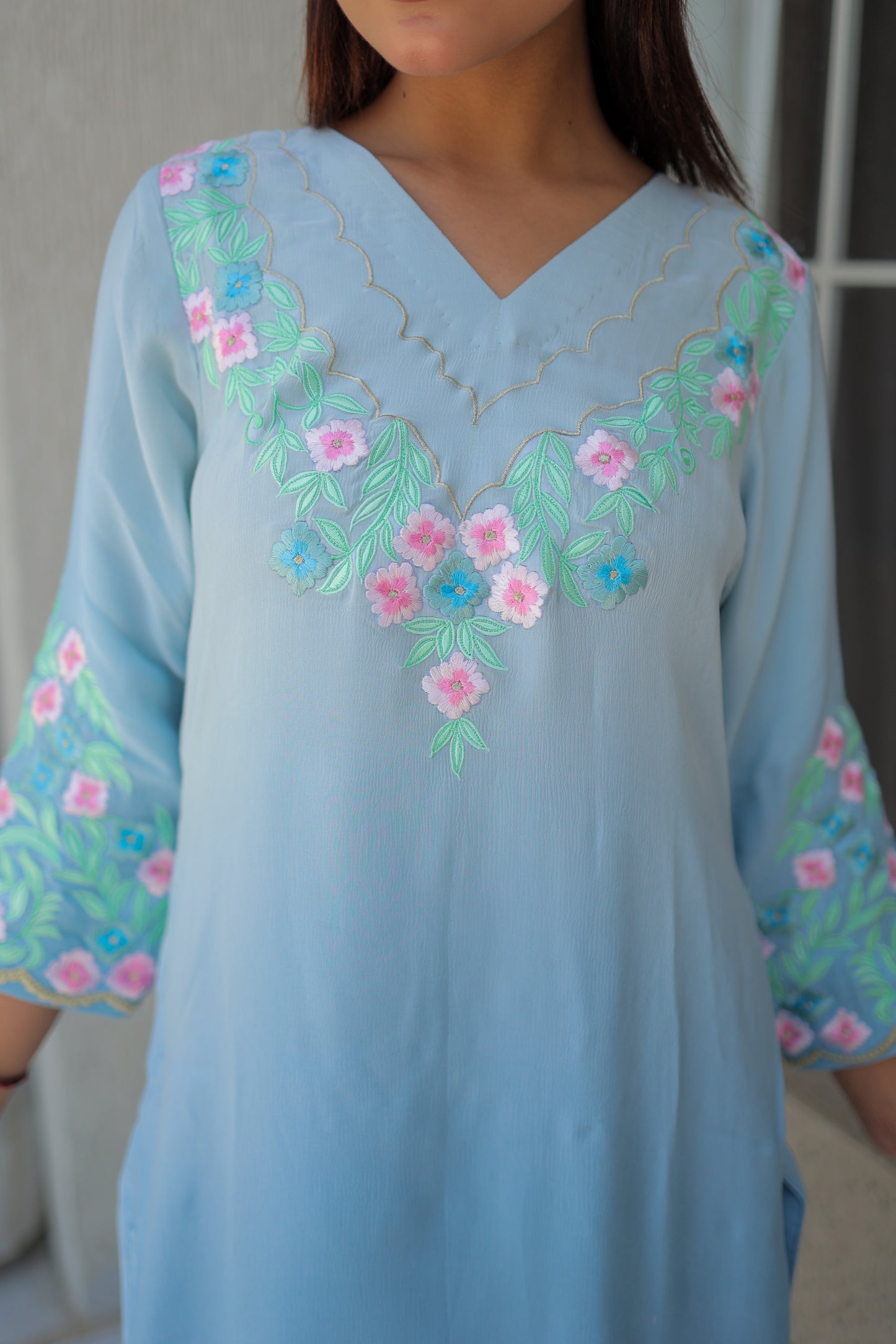 Sky Blue Pant Suit