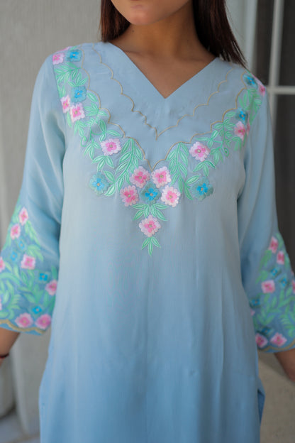 Sky Blue Pant Suit