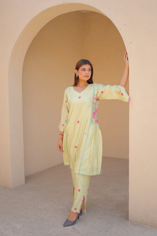 Lemon Yellow Patiala Suit