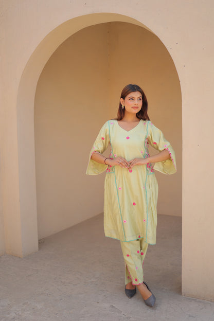 Lemon Yellow Patiala Suit