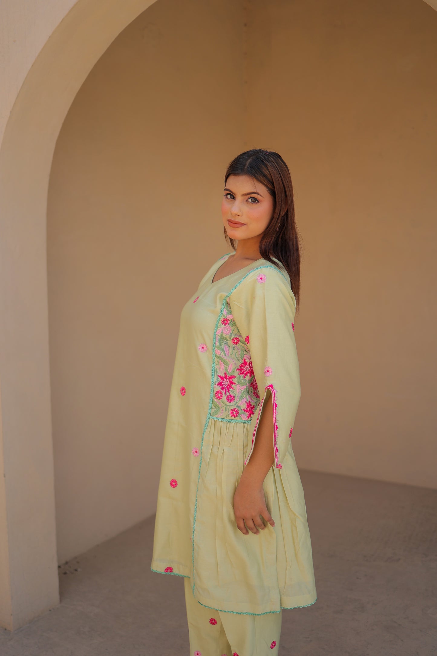 Lemon Yellow Patiala Suit