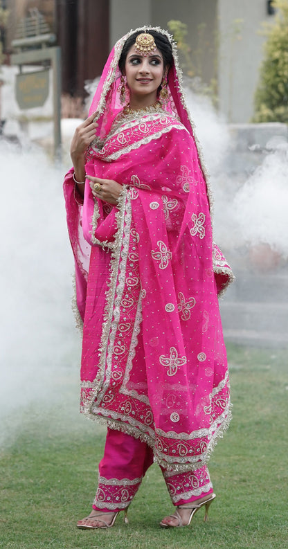 Pink Salwar Suit with Silver Embroidery