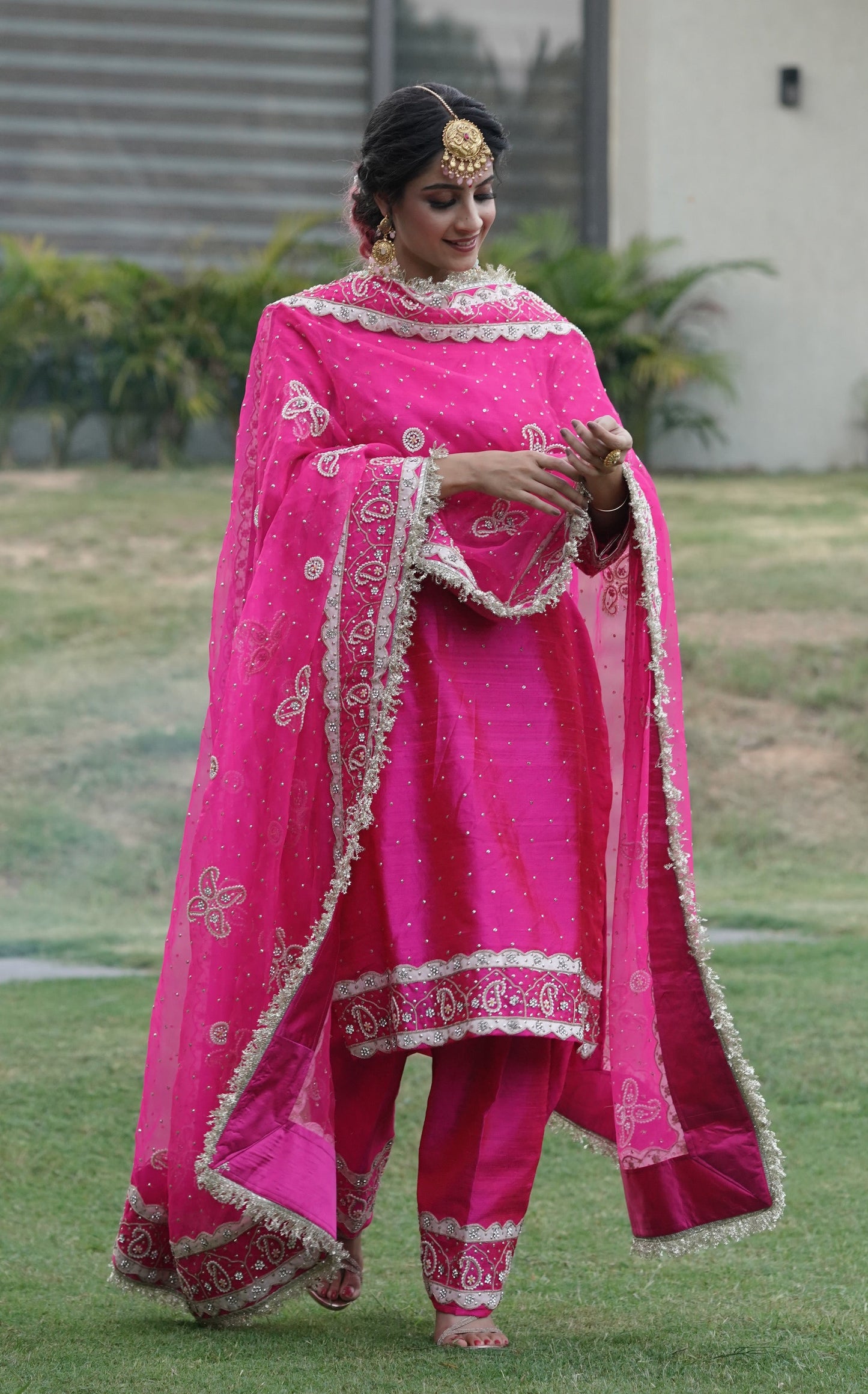 Pink Salwar Suit with Silver Embroidery