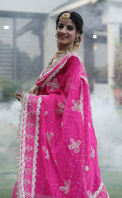 Pink Salwar Suit with Silver Embroidery