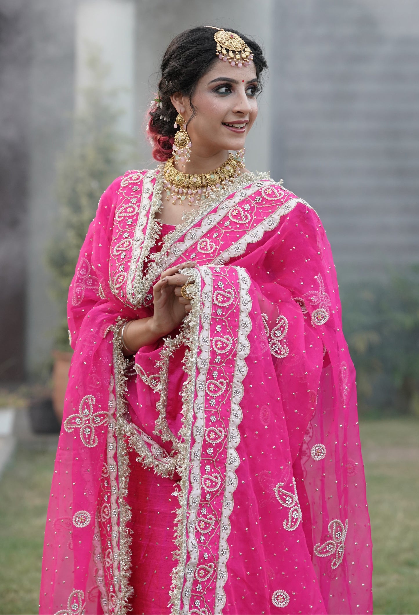Pink Salwar Suit with Silver Embroidery