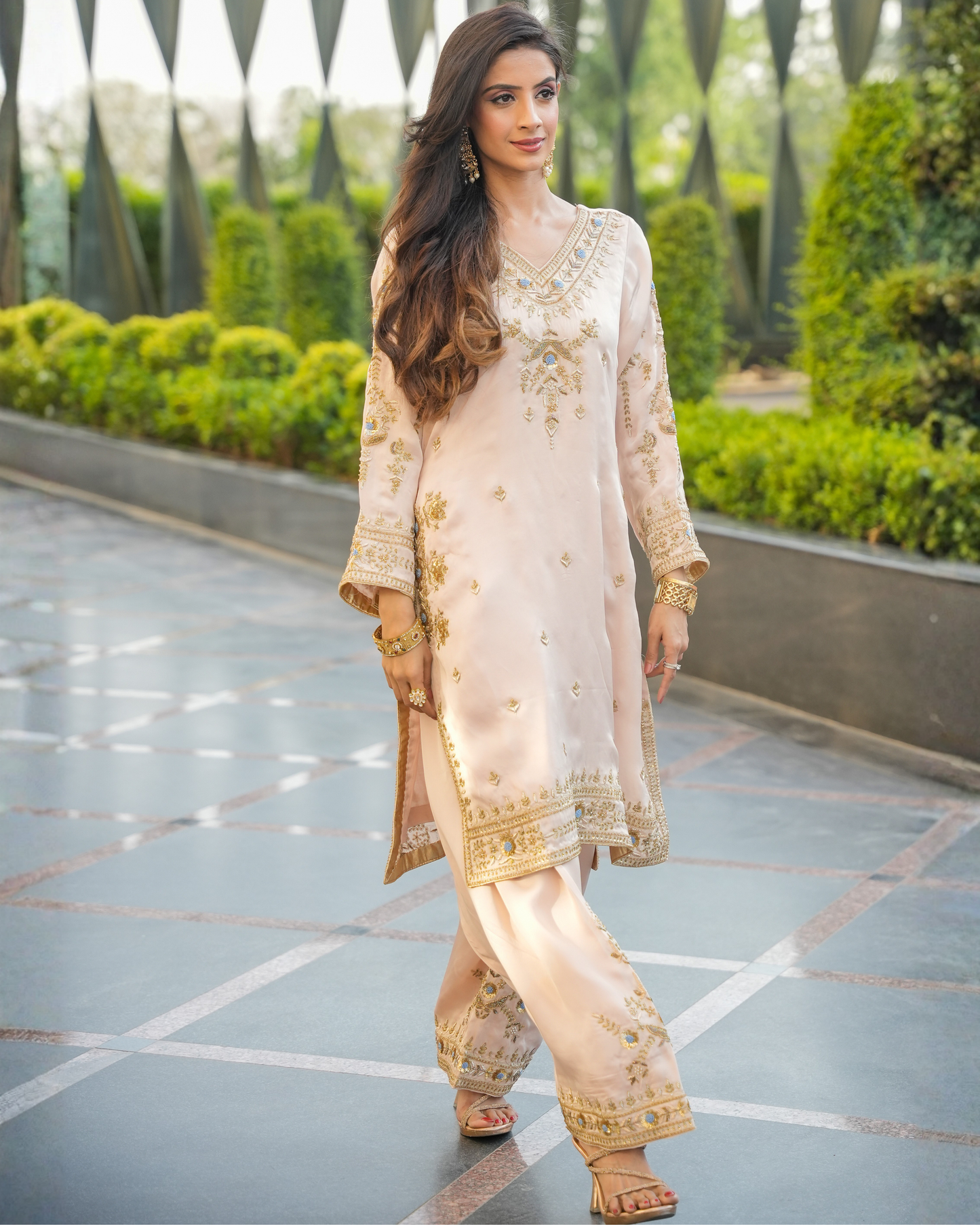 Golden Bloom Kurta Set